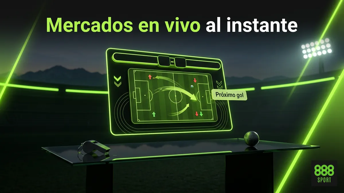 Mercados especiales en vivo como próximo gol en la plataforma de 888sport Chile
