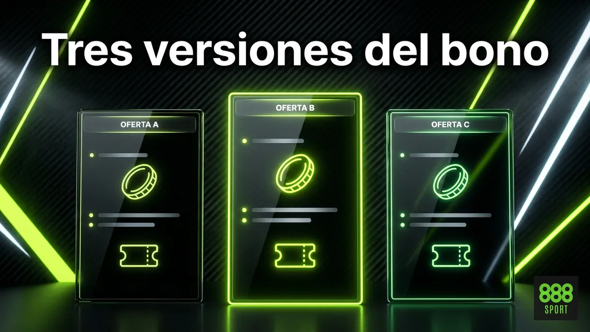 Comparación visual de las distintas versiones del bono de 888sport disponibles según el mercado