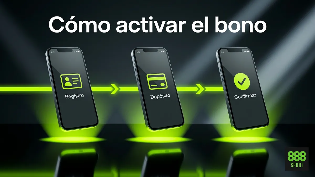 Pasos para activar el bono de bienvenida en 888sport Chile: registro, depósito y confirmación